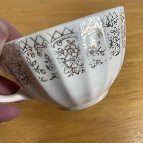 Vintage Sebring China Bouquet Cup and Saucer Set Pink Roses Gold Trim Cottage - Picture 8 of 15